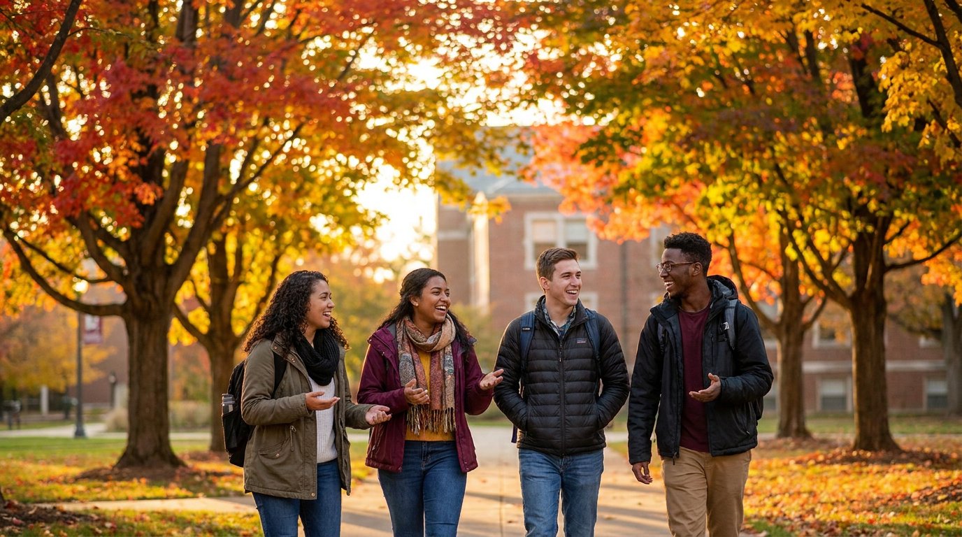 Students on campus in Canada