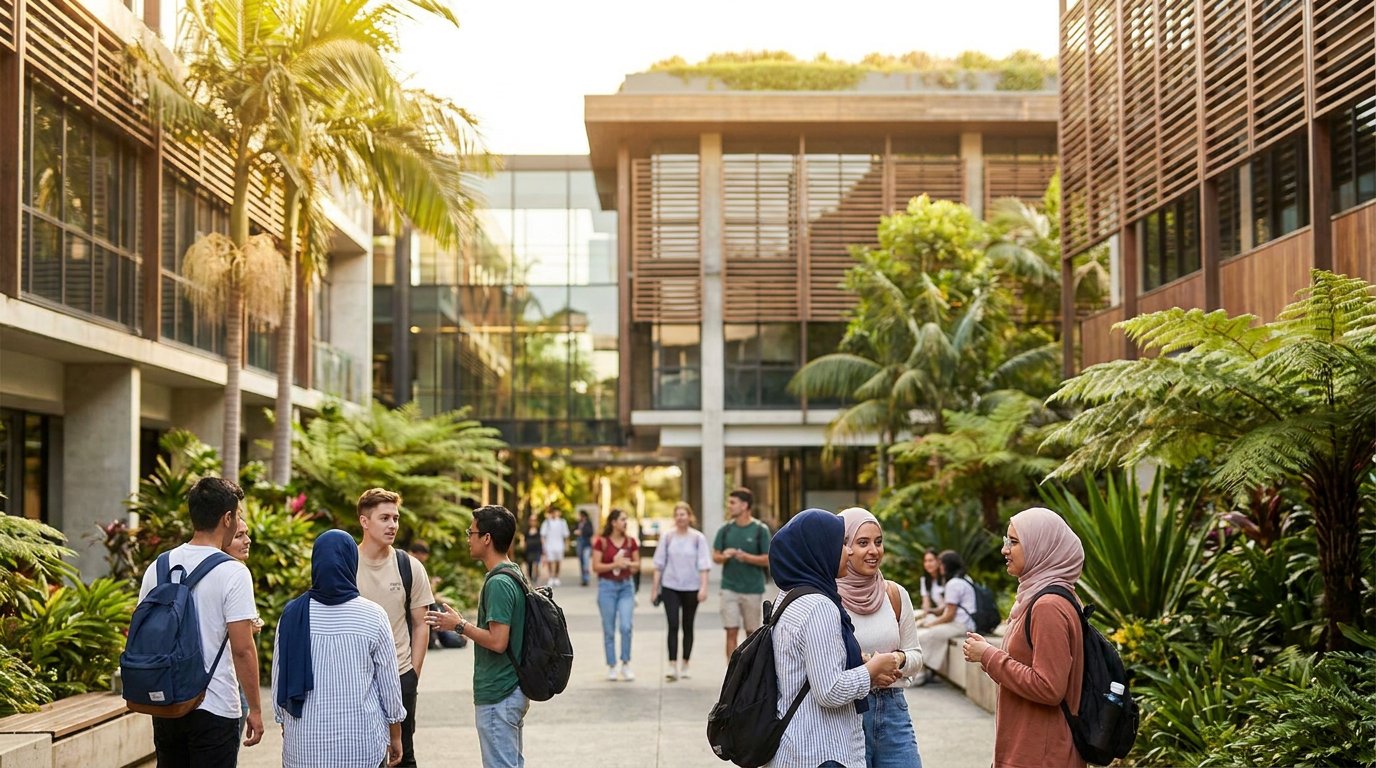 Students on campus in Malaysia