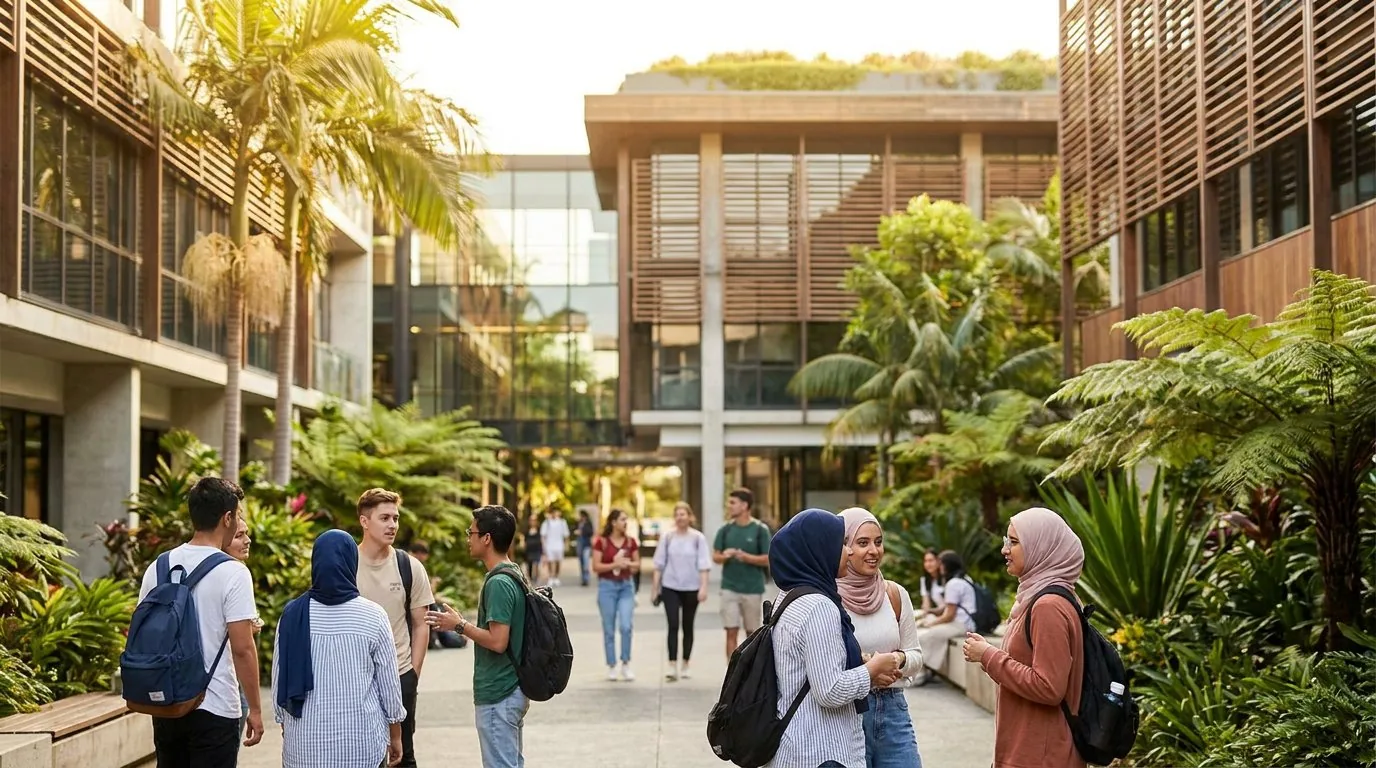 Students on campus in Malaysia