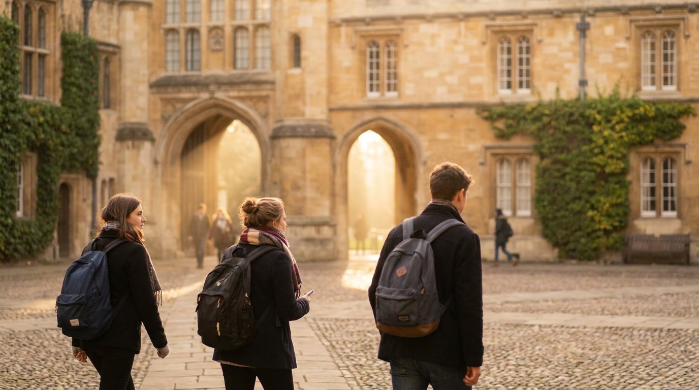 Students on campus in the UK